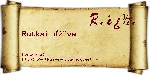 Rutkai Éva névjegykártya